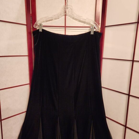 MSK Evening Black Sheer Velvet Maxi Skirt - Picture 2 of 7
